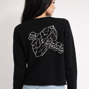 ZADIG & VOLTAIRE CASHMERE SKULL BACK SWEATER